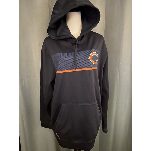 Nike Chicago Bears Hoodie Mens Extra Large Blue Fleece Pullover Therma Fit - Picture 1 of 5